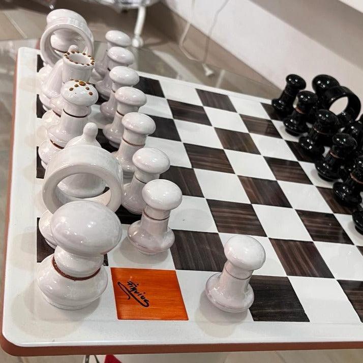 Handmade Ceramic Chess Board from Italy - Master the Game in Style-0